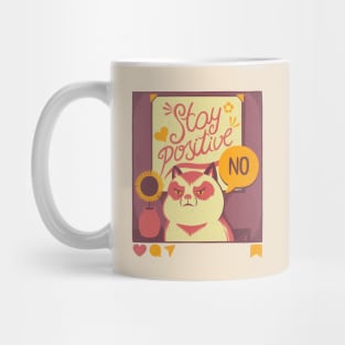 Stay Positive Cat Mug